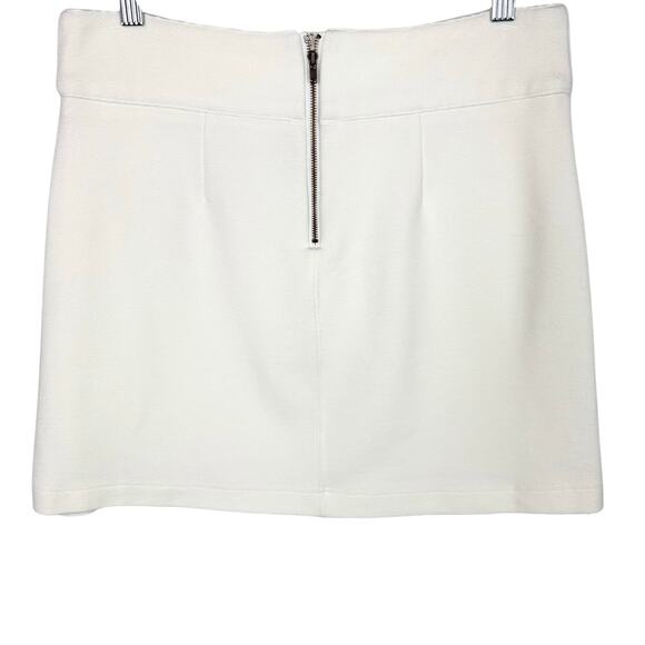 Anthropologie Maeve Womens Mod Mini Skirt Ivory Stretch Viscose Size Small - Picture 2 of 9